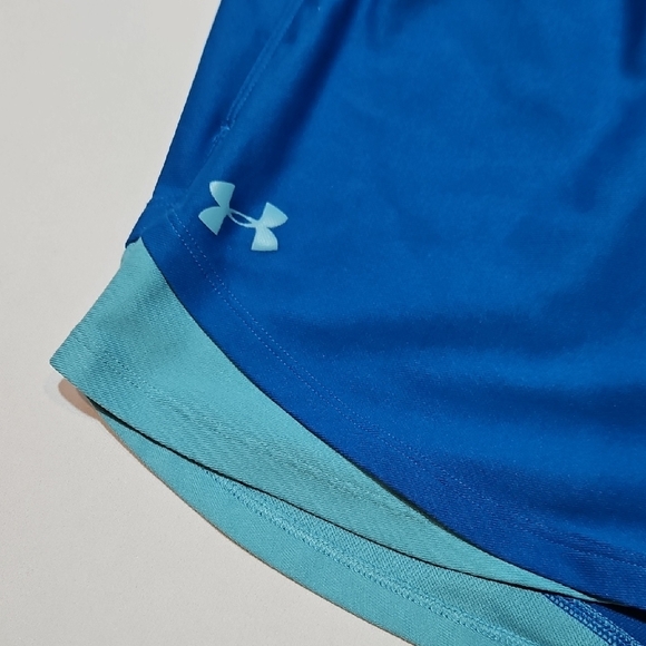 Under Armour Women's Teal and Blue Athletic Shorts - Picture 2 of 8